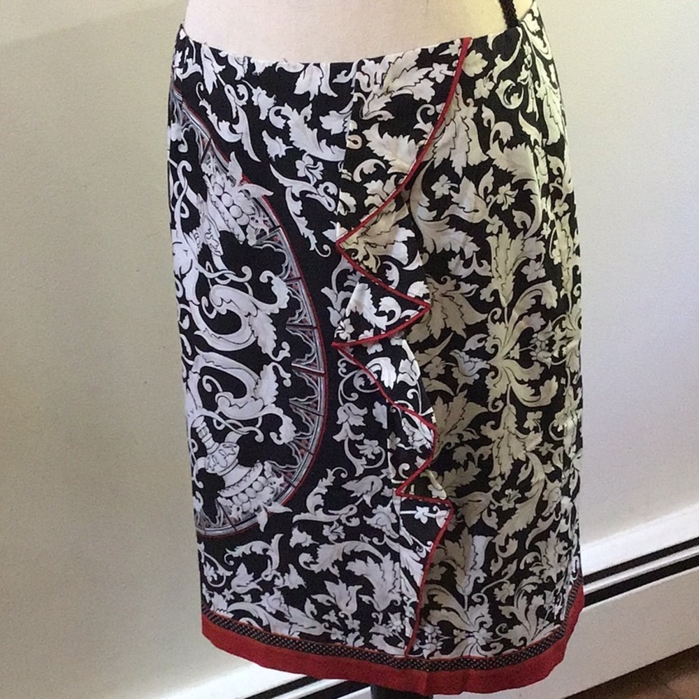 WHBM Damask Silk Blend Pencil Skirt, EUC